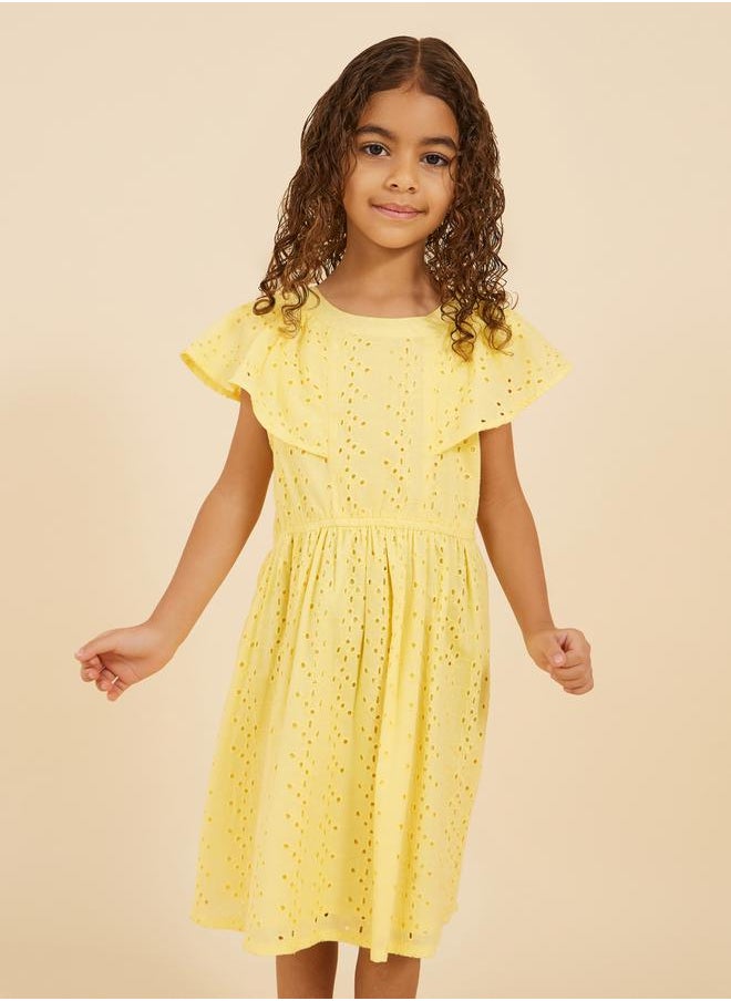 Styli Eyelet Ruffle Dress  - Image 2