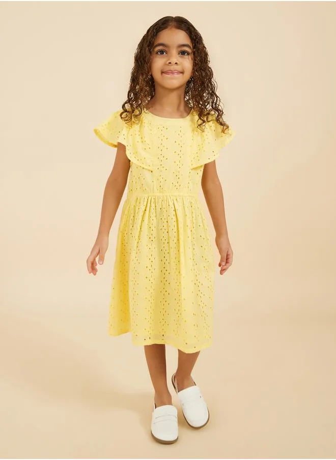 Styli Schiffly Dress with Frills