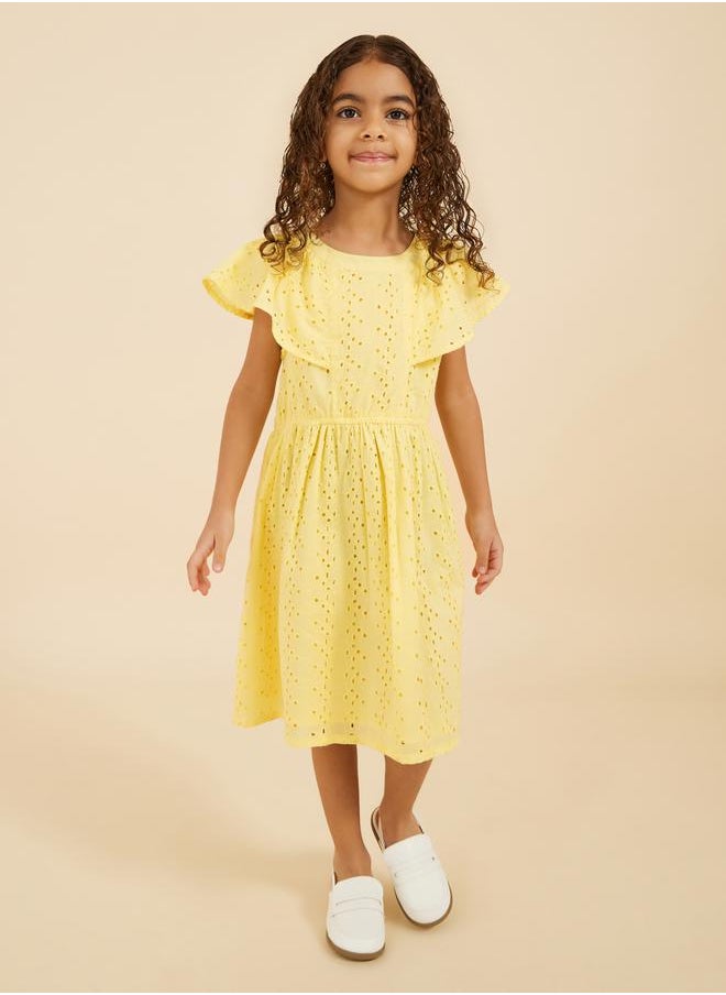 Styli Eyelet Ruffle Dress  - Image 1