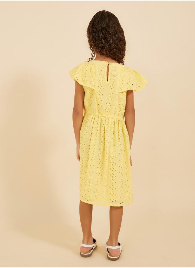 Styli Eyelet Ruffle Dress  - Image 4