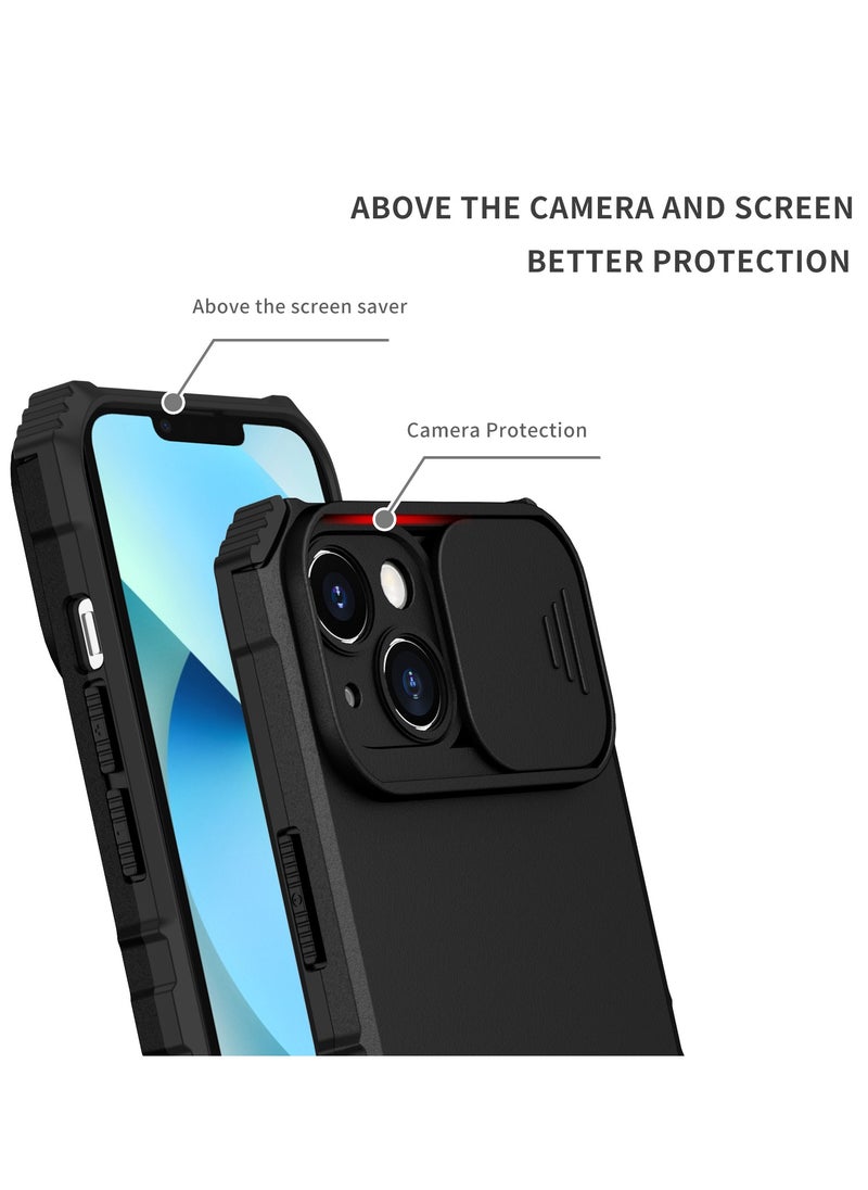Generic - Iphone 14 Plus Black Mobile Phone Case Cover, Innovative Telescopic Bracket, Sliding Protection Camera Window, Bumper Shockproof Phone Back Cover - Image 1