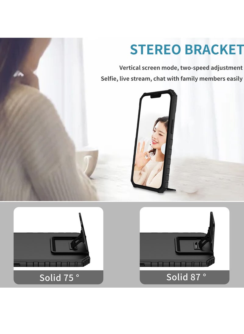 Generic - Iphone 14 Plus Black Mobile Phone Case Cover, Innovative Telescopic Bracket, Sliding Protection Camera Window, Bumper Shockproof Phone Back Cover - Image 1