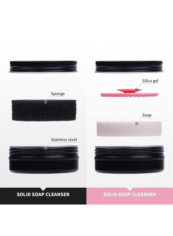 DUcare Makeup Brush Cleaner,DUcare Makeup Brushes Solid Soap Cleanser with Color Removal Sponge Brush Cleaning Mat, Silicone Makeup Cleaning Cosmetic Cleaner Blenders Shampoo Removes Shadow Color - Image 3