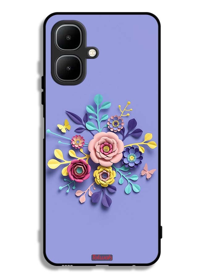 Tolwak Tecno Pop 10 Protective Case Cover Flowers Art