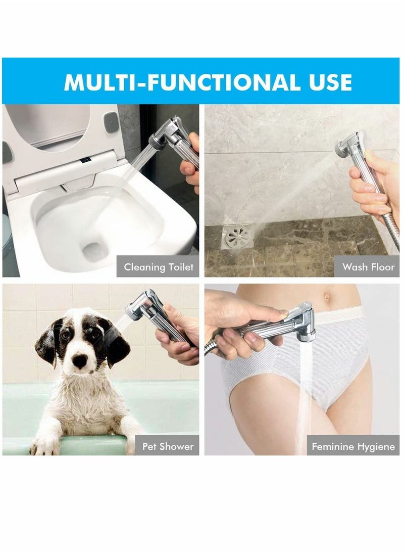 SYOSI - Toilet Bidet Douche Spray, Bathroom Solid Brass Thermostatic Douche Kit, Handheld Douche Spray Shower Kit Bidet Sprayer for Toilet hot and Cold Water with Hose - Image 1
