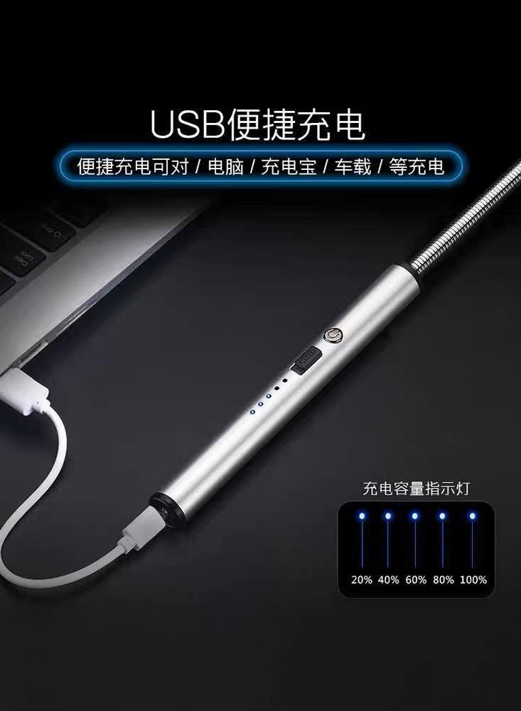 ولاعة غاز كهربائية قابلة لاعادة الشحن بمنفذ USB من كولبيكس للمطبخ وغرفة بوجا والشموع والشواء متعددة الاغراض - مرنة 360 درجة ومقاومة للرياح (متعددة الالوان)