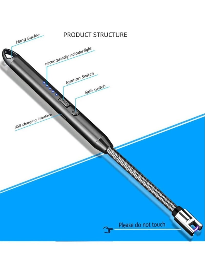 ولاعة غاز كهربائية قابلة لاعادة الشحن بمنفذ USB من كولبيكس للمطبخ وغرفة بوجا والشموع والشواء متعددة الاغراض - مرنة 360 درجة ومقاومة للرياح (متعددة الالوان)
