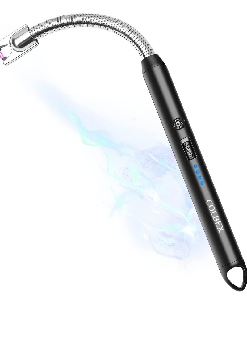 ولاعة غاز كهربائية قابلة لاعادة الشحن بمنفذ USB من كولبيكس للمطبخ وغرفة بوجا والشموع والشواء متعددة الاغراض - مرنة 360 درجة ومقاومة للرياح (متعددة الالوان)