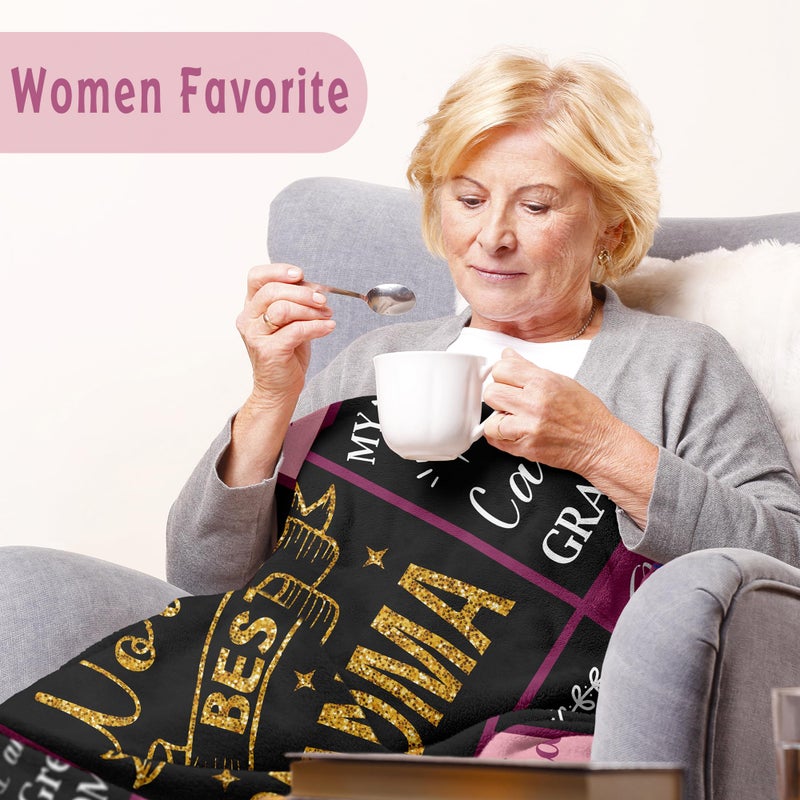 Lcobion Grandma Gifts for Mothers Day  Grandma Gifts  Gifts for Grandma  Grandma Birthday Gifts  Great Grandma Gifts  Birthday Gifts for Grandma  Grandmother Gifts  Nana Gigi Gifts  Grandma Blanket 50""X60""  - Image 2
