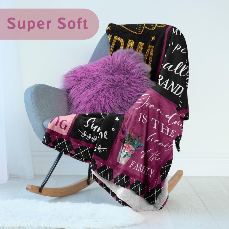 Lcobion Grandma Gifts for Mothers Day  Grandma Gifts  Gifts for Grandma  Grandma Birthday Gifts  Great Grandma Gifts  Birthday Gifts for Grandma  Grandmother Gifts  Nana Gigi Gifts  Grandma Blanket 50""X60""  - Image 4