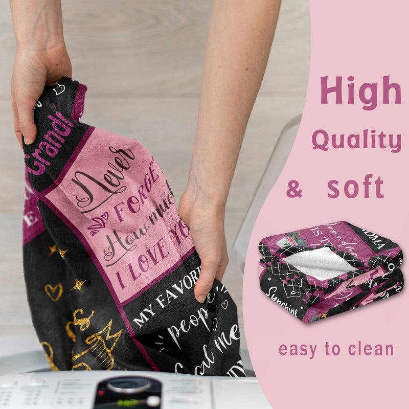 Lcobion Grandma Gifts for Mothers Day  Grandma Gifts  Gifts for Grandma  Grandma Birthday Gifts  Great Grandma Gifts  Birthday Gifts for Grandma  Grandmother Gifts  Nana Gigi Gifts  Grandma Blanket 50""X60""  - Image 5