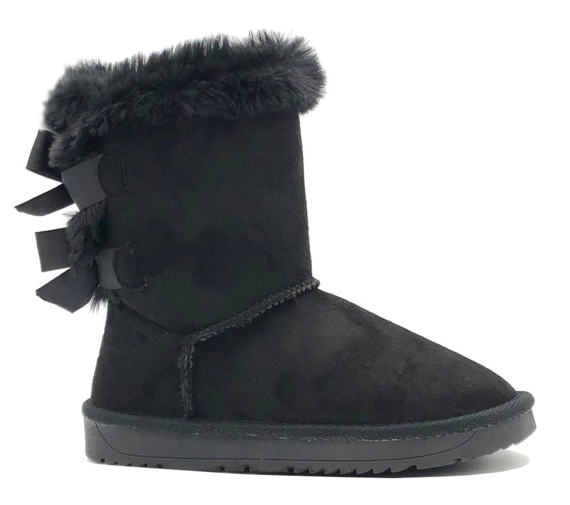 REDVOLUTION New Kids Classic Snow Boots Faux Fur Midcalf Outdoor Boots (Big Kid) (410 black, size 5) - Image 1