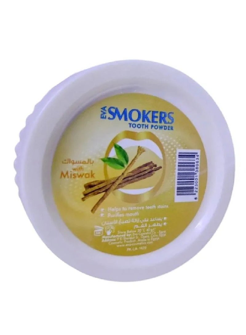 إيفا بودرة أسنان للمدخنين بنكهة المسواك - 40 غرام