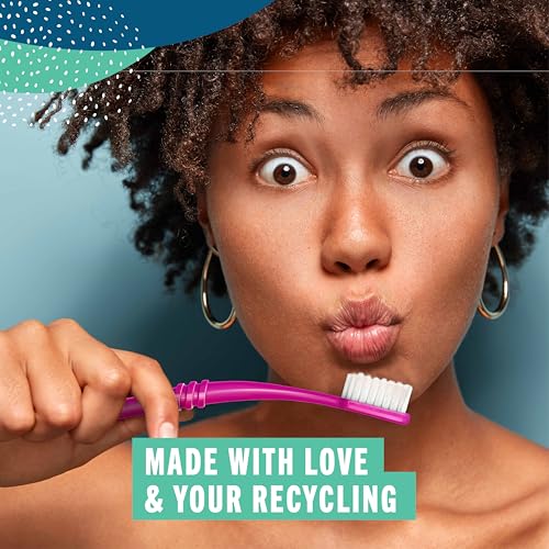 Preserve Eco Friendly Adult Toothbrushes, Made in The USA from Recycled Plastic, Ultra Soft Bristles, Paperboard Package, Colors Vary, 6 Count - Image 3