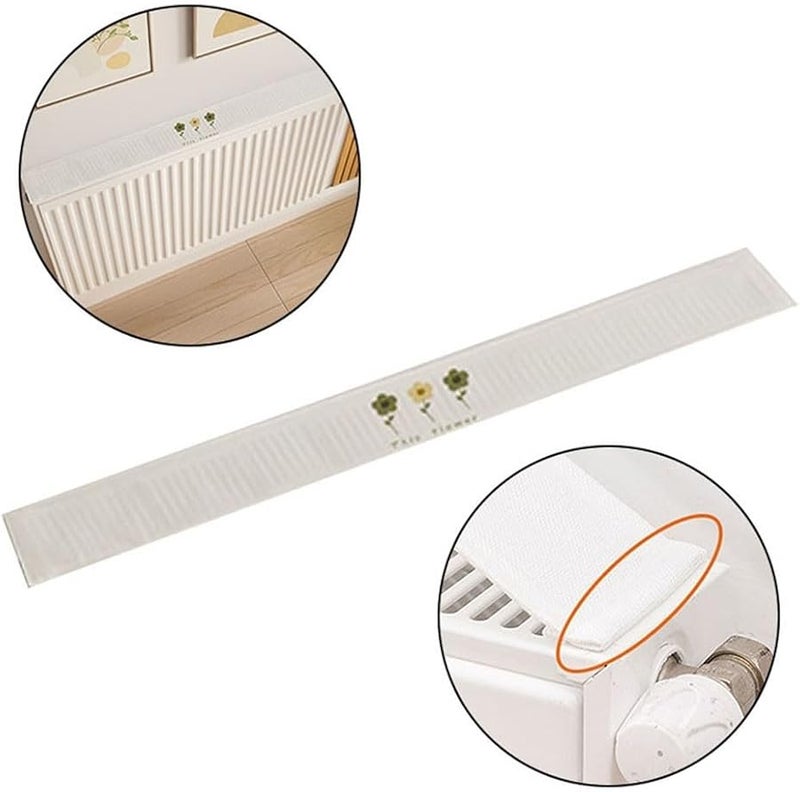 White Magnetic Radiator Cover Breathable Cotton Linen Dust Cover Fits 40 220cm Width - Image 4
