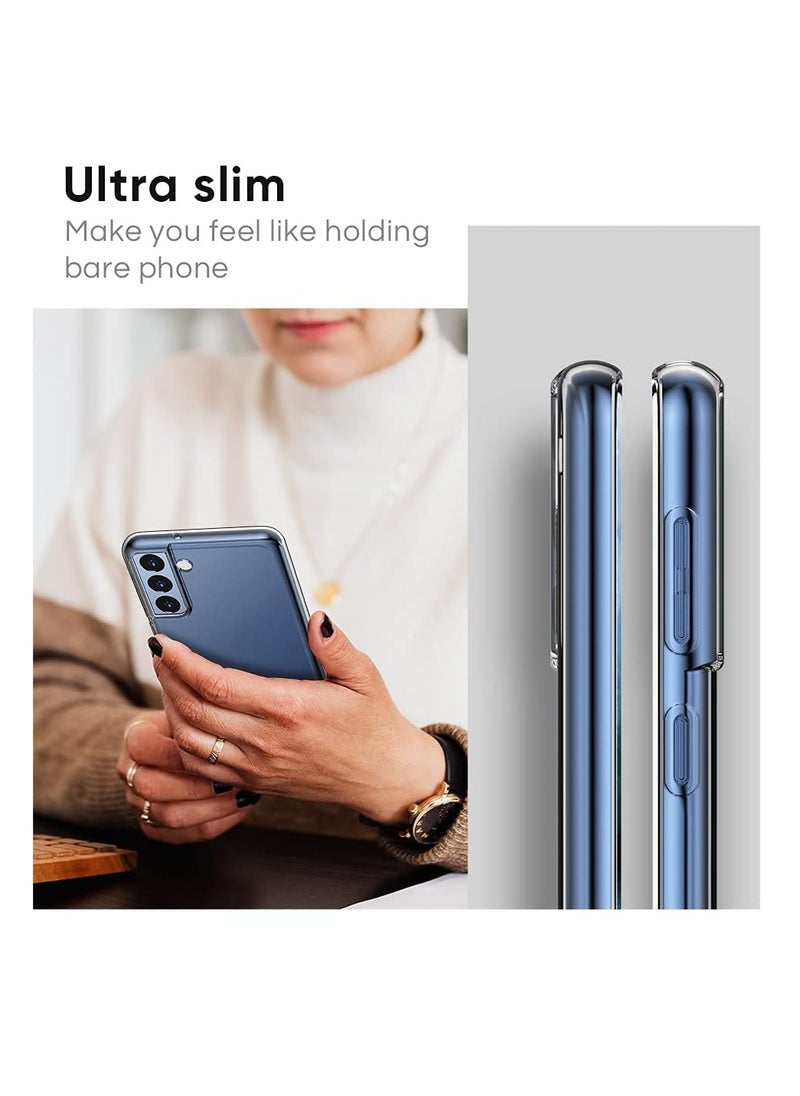 Generic S21 FE Case, Samsung S21 FE Case Ultra [Slim Thin] Scratch Resistant TPU Rubber Soft Skin Silicone Protective Crystal Clear Case Cover for Samsung Galaxy S21 FE (Clear)  - Image 4
