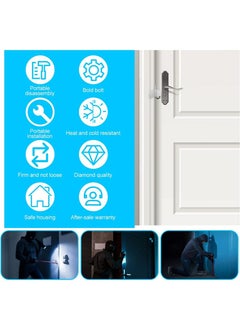 yIFeNG 2 PCS Portable Keyed Door Lock for Home/Travel Security, Child Safety Protection Extra Lock, Temporary No Drill Lockout Device with Key for Apartment Bedroom Hotel Room  - Image 2