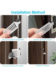 yIFeNG 2 PCS Portable Keyed Door Lock for Home/Travel Security, Child Safety Protection Extra Lock, Temporary No Drill Lockout Device with Key for Apartment Bedroom Hotel Room  - Image 4