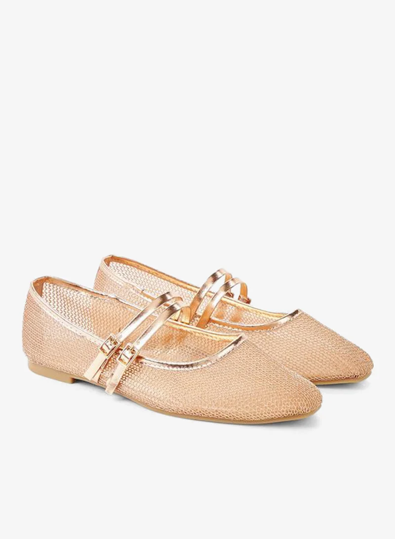 Women Metallic Detail Mary Jane Shoes Ramadan Collections