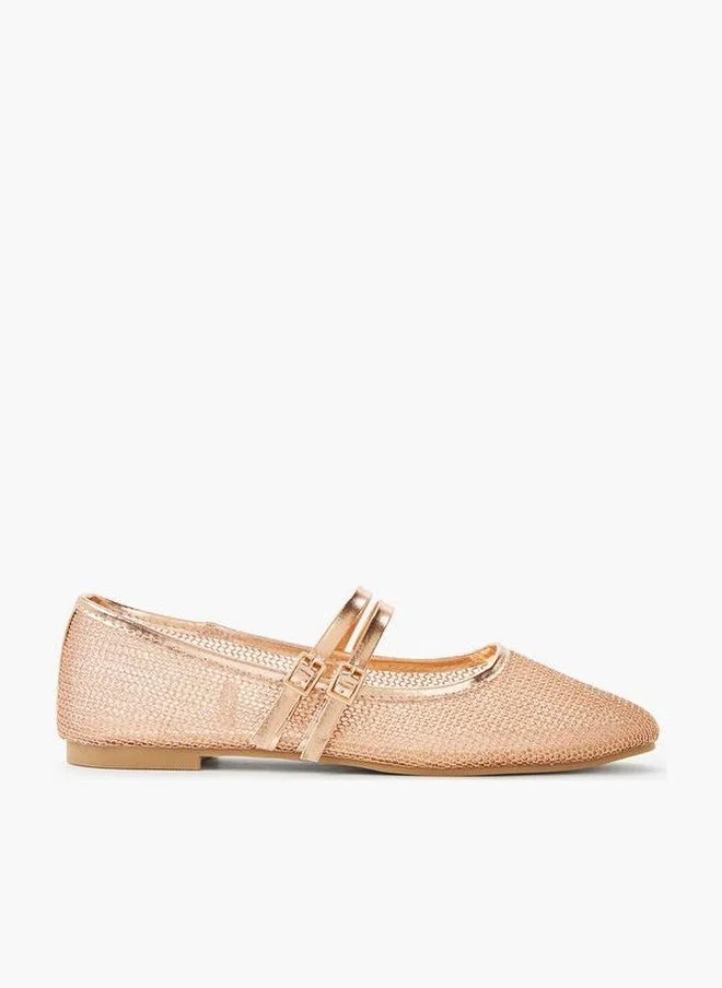 Flora Bella By Shoexpress ROSE GOLD Flora Bella Women Metallic Detail Mary Jane Shoes for Women | Best Price UAE