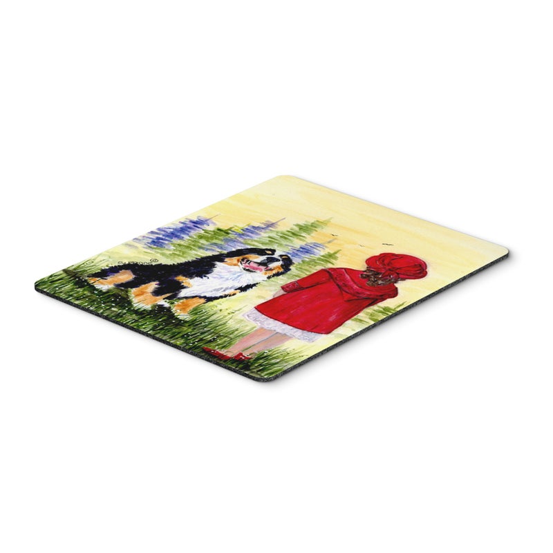 ""Caroline's Treasures Mouse/Hot Pad/Trivet  Little Girl with Her Bernese Mountain Dog (SS8531MP)""