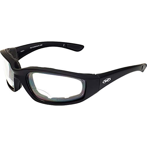 Global Vision Kickback Transitional Photochromic Bifocal Safety Riding Glasses Clear to Smoke Lens Padded ANSI Z87.1 - Image 1