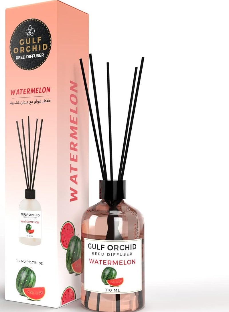 Gulf Orchid Watermelon Reed Diffuser Aromatherapy Air Freshener Fragrance - Perfect for Home, Livingroom, Bedroom, Toilet, Closet & Office - 110ml - Image 1