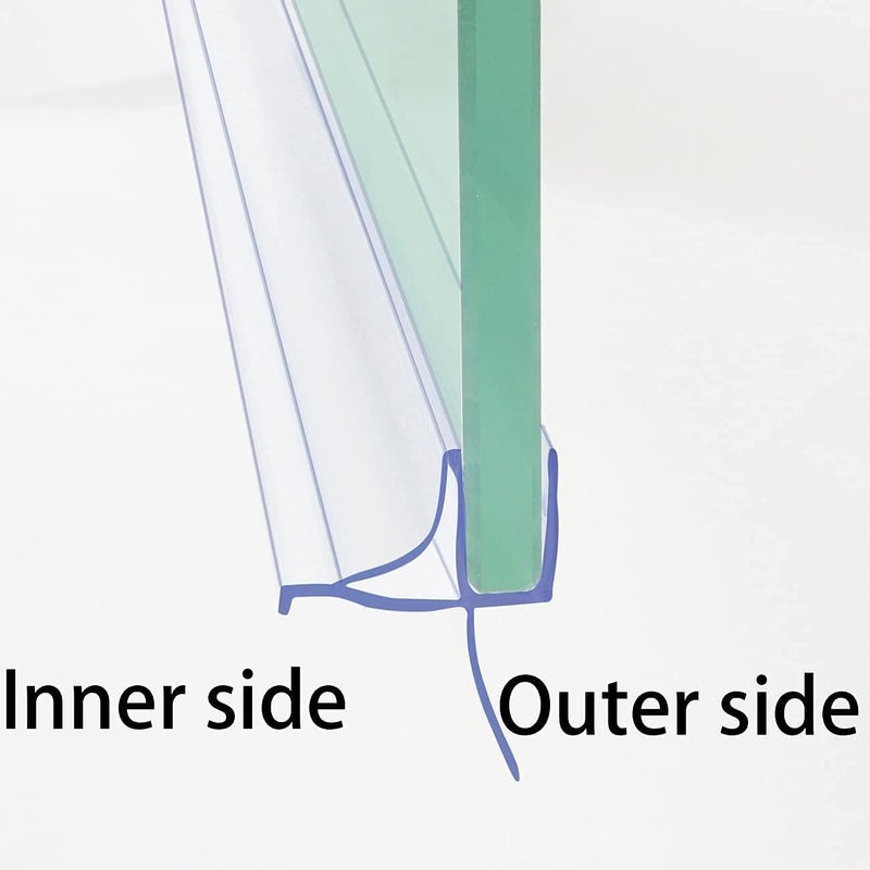 Dalrun Frameless Shower Door Bottom Seal Shower Sweep with Drip Rail for 1/4" Glass,36" Long, Vinyl, Clear - Image 2