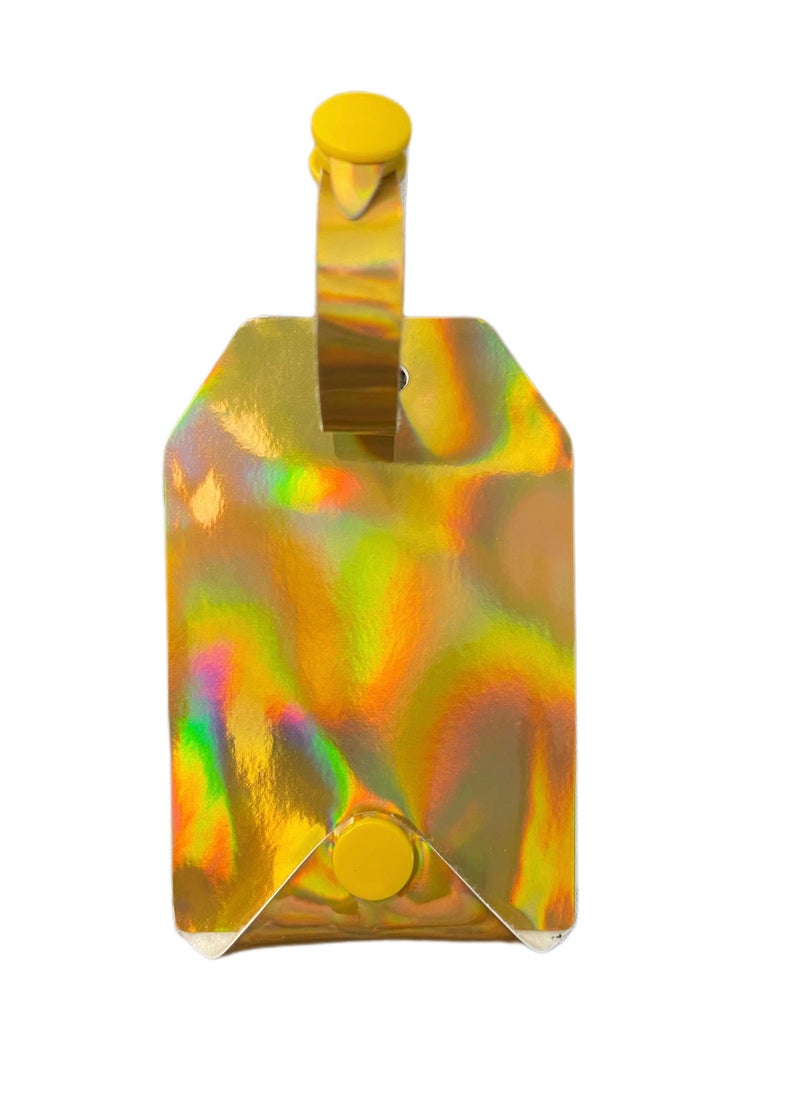 Generic Faux Leather Luggage Tag Handmade Holographic Vacay Vibes  - Image 2