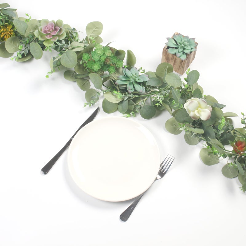 COTSEN 2 Pcs 6 ft Artificial Eucalyptus Garland Greenery Faux Eucalyptus Garland Plant Fake Silver Dollar Eucalyptus Leaves Hanging Vines Suitable for Wedding Arch Party Table Family Wall Decor - Image 3