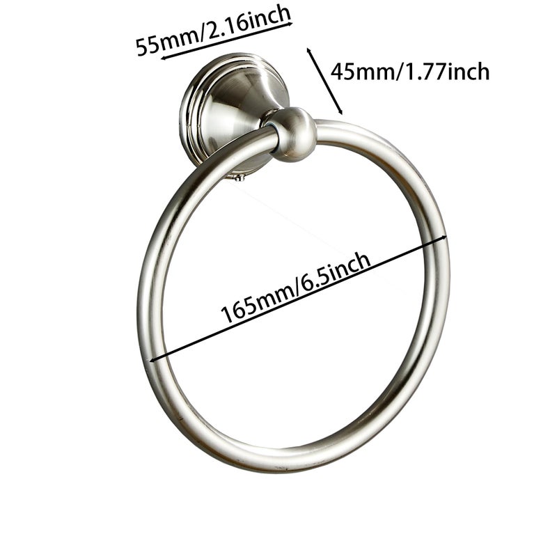 bluebyrne Towel Ring for Bathroom, Brushed Nickel Hand Towel Holder 1 Pack, Bathroom Accessories and Towel Racks for Bathroom Wall Mount - Image 5