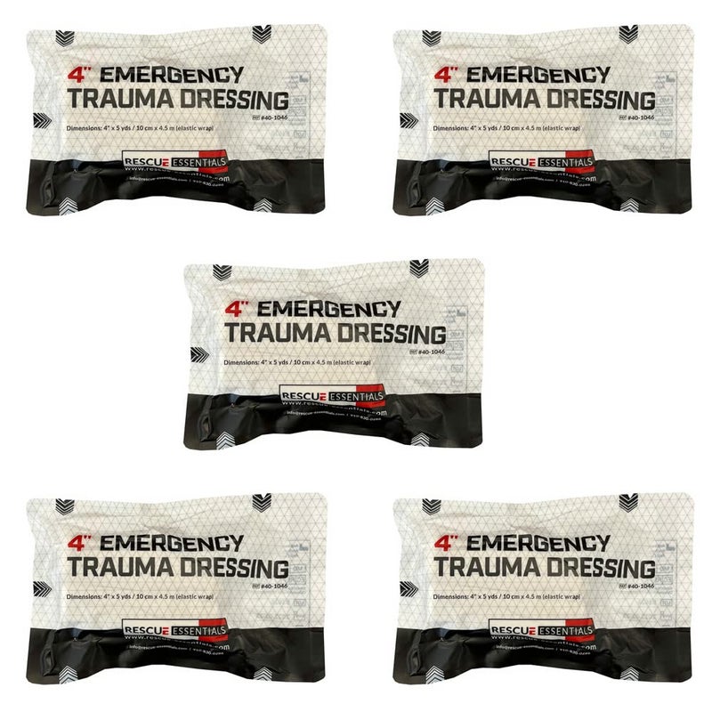 Rescue Essentials 4 Emergency Trauma Dressing 5 Pack - Image 1
