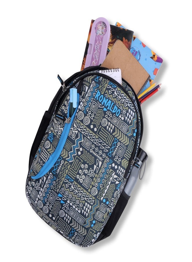 Ronaldo Tribal Warrior School Backpack Black Edition Casual Daypack School Bags for Boys & Girls Office Backpack Multi-Purpose Bag - Image 2