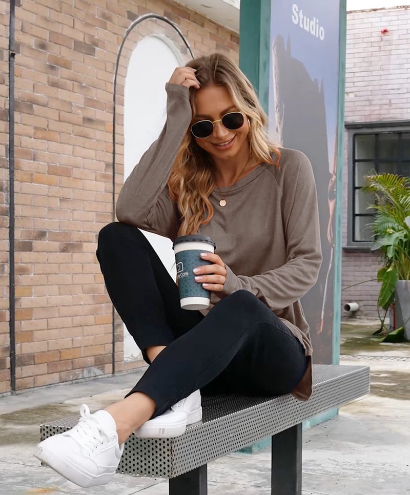 Newchoice Winter Clothes for Women Cute Long Sleeve Tunic Tops Cozy Thermal Underwear (Coffee Brown,S) - Image 3