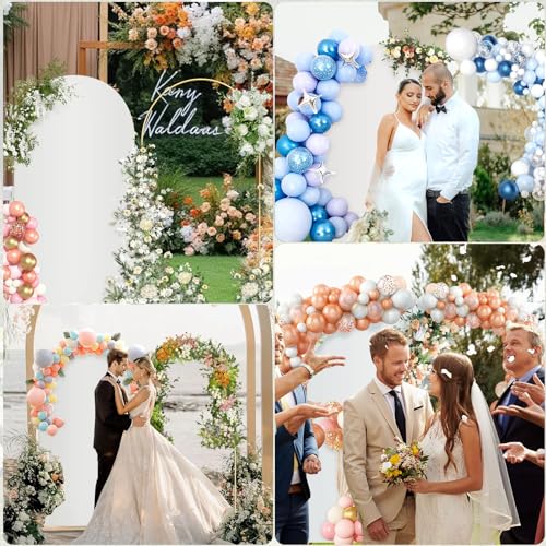 DOYXC 6.6FT Metal Arch Backdrop Stand and Cover Set, Gold Wedding Arch Backdrop Stand with Cover, Balloon Arch Frame Stand with Cover for Wedding Birthday Party Baby Shower Graduation Ceremony Decor - Image 2