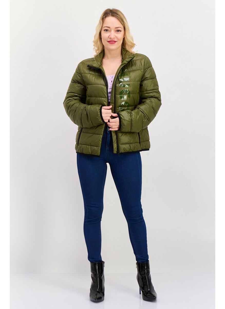 HUGO by Hugo Boss Women Quilted Puffer Jacket, Olive  - Image 4