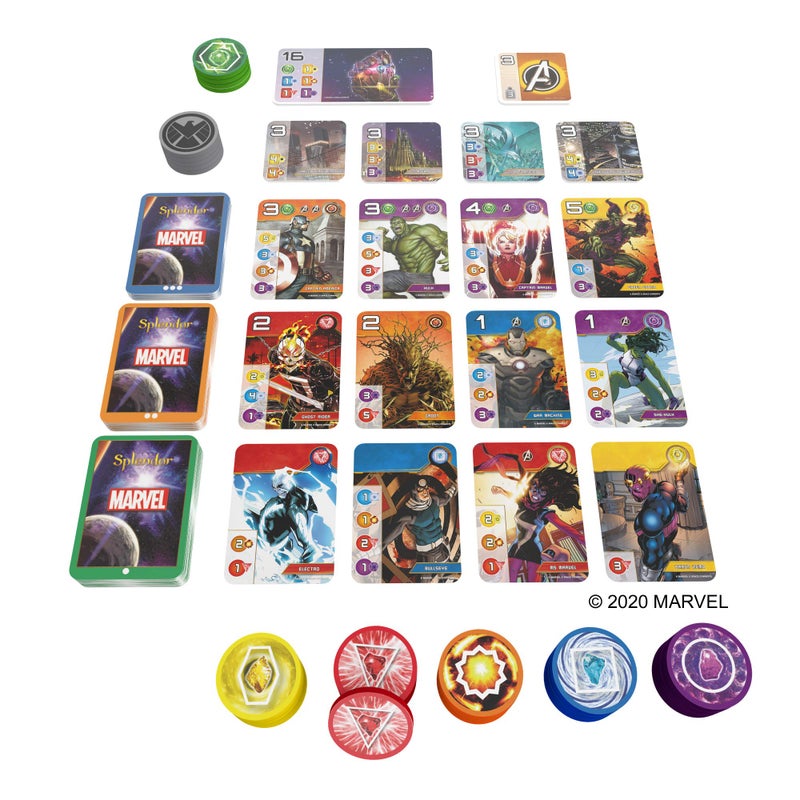 Asmodee Marvel Splendor Board Game - Unite Heroes and Gems in an Epic Strategy Adventure, Family Game for Kids and Adults, Ages 10+, 2-4 Players, 30 Minute Playtime - Image 5