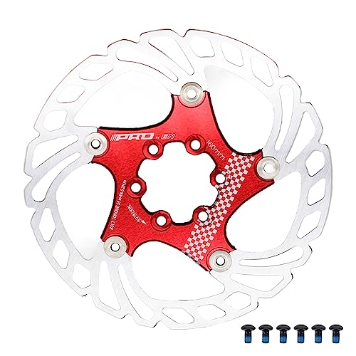 DJC Components DJC Bike Brake Disc Rotor MTB Floating Brake Disc 140mm 160mm 180mm 203mm with 6 bolts Road Bike MTB BMX Steel Aluminum Brake Disc iiipro (2# red, 160mm) - Image 1