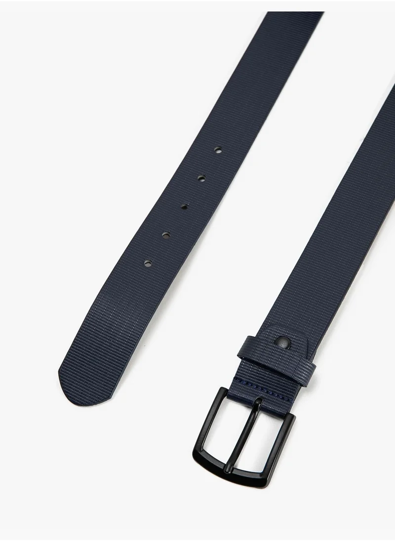 كوتون Belt Faux Leather Metal Buckle Detailed