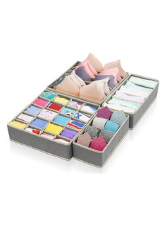 Generic Dasiautoem Storage Boxes For Underwear, Drawers Organiser Sorting Box Wardrobe Organiser System, Foldable - Grey 