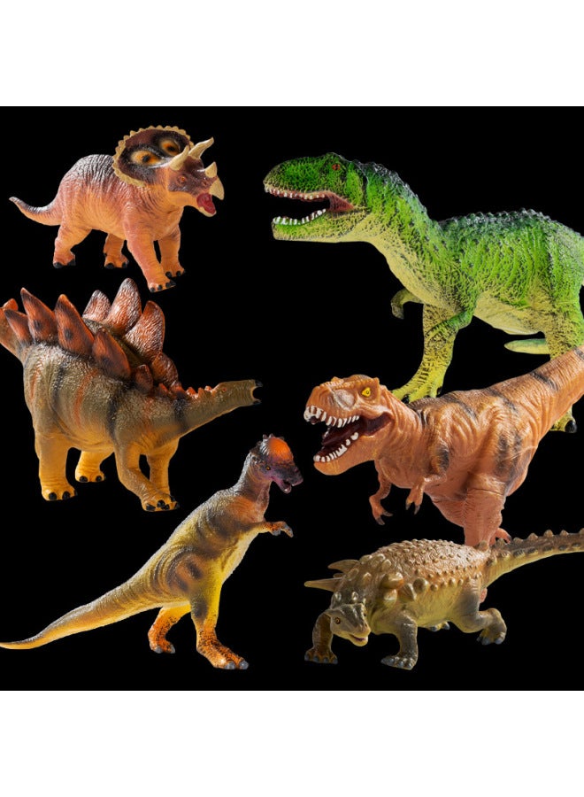 Soft Glue Dinosaur Toy Vinyl Tyrannosaurus Rex Triceratops Simulation Dinosaur Model Stall Toy Boy Toy-Color:Ma Junlong 【soft Glue】】 - Image 2