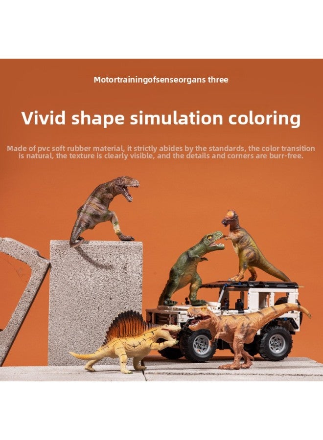 Soft Glue Dinosaur Toy Vinyl Tyrannosaurus Rex Triceratops Simulation Dinosaur Model Stall Toy Boy Toy-Color:Ma Junlong 【soft Glue】】 - Image 3