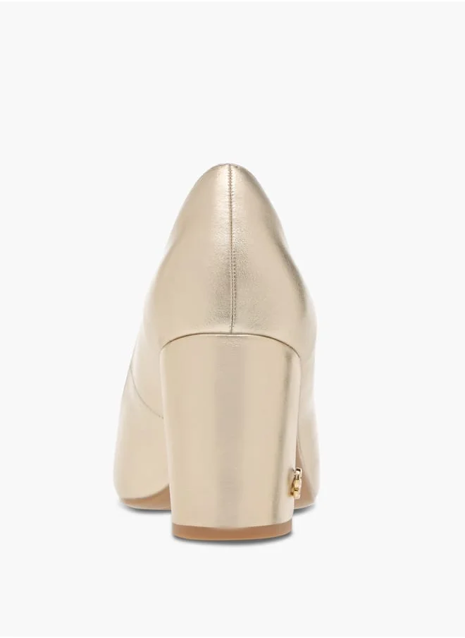 سيليست Women's Solid Pointed Toe Slip-On Shoes with Block Heels