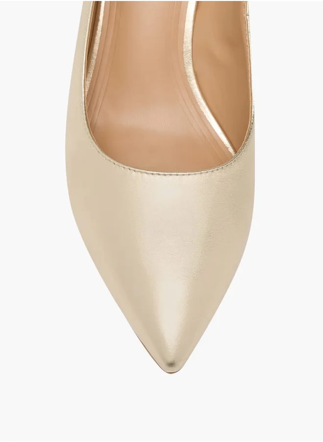 سيليست Women's Solid Pointed Toe Slip-On Shoes with Block Heels