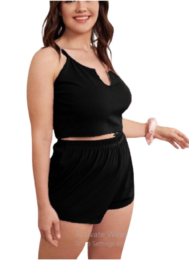 Ward MANIKAN women's pajama with sleeveless top and solid short  - Image 3
