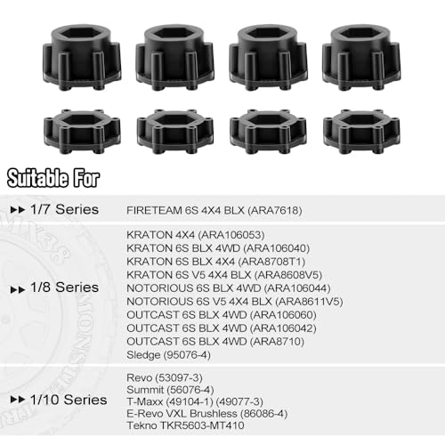 GLOBACT MX38 Tires FR 38in MT Tires 17mm Hex RC Tires for ARRMA KRATON Notorious Outcast 6S EREVO Summit TEKNO MT410 17 18 110 RC Truck Car 4PCS Black - Image 5