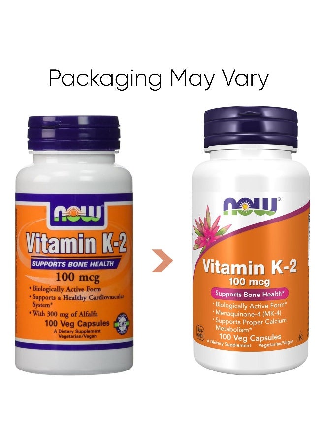 ناو فودز مكمل غذائي فيتامين كي تو - 100 كبسولة - Image 2