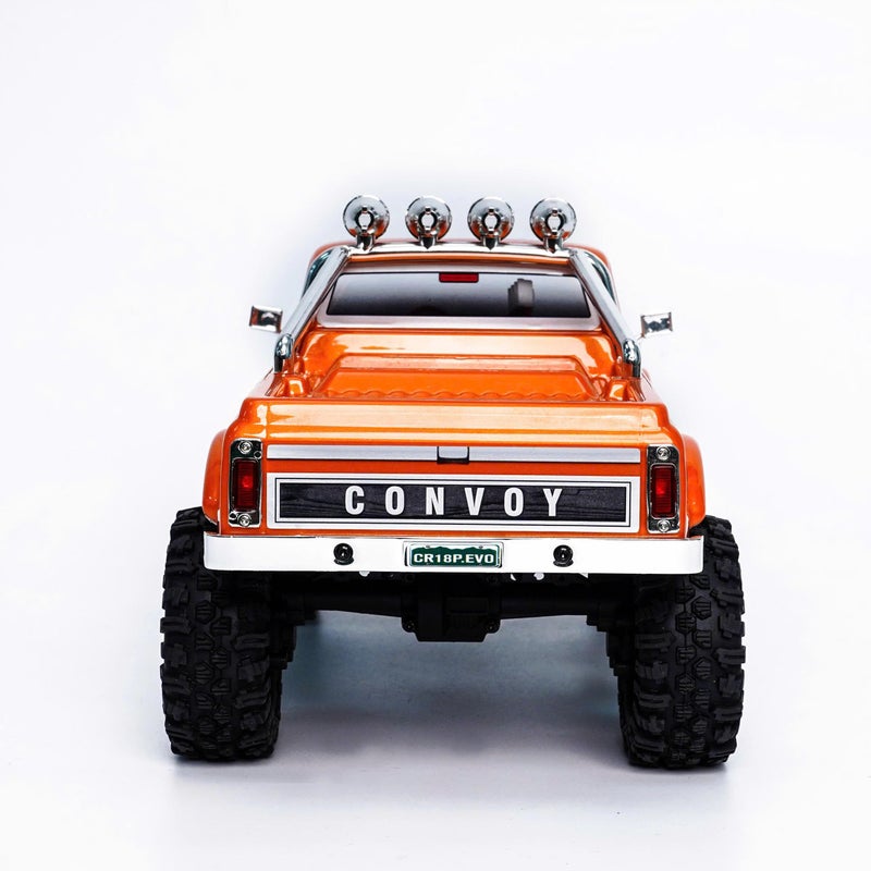 HOBBYPLUS CR18P EVO 2 Rock RC Crawler - 1/18 Scale Mini RC Crawler with Two-Speed Transmission, All-Metal Gears, Evolved EVO Platform, Ready-to-Run, Distinctive Styling Convoy Hugger Orange - Image 3