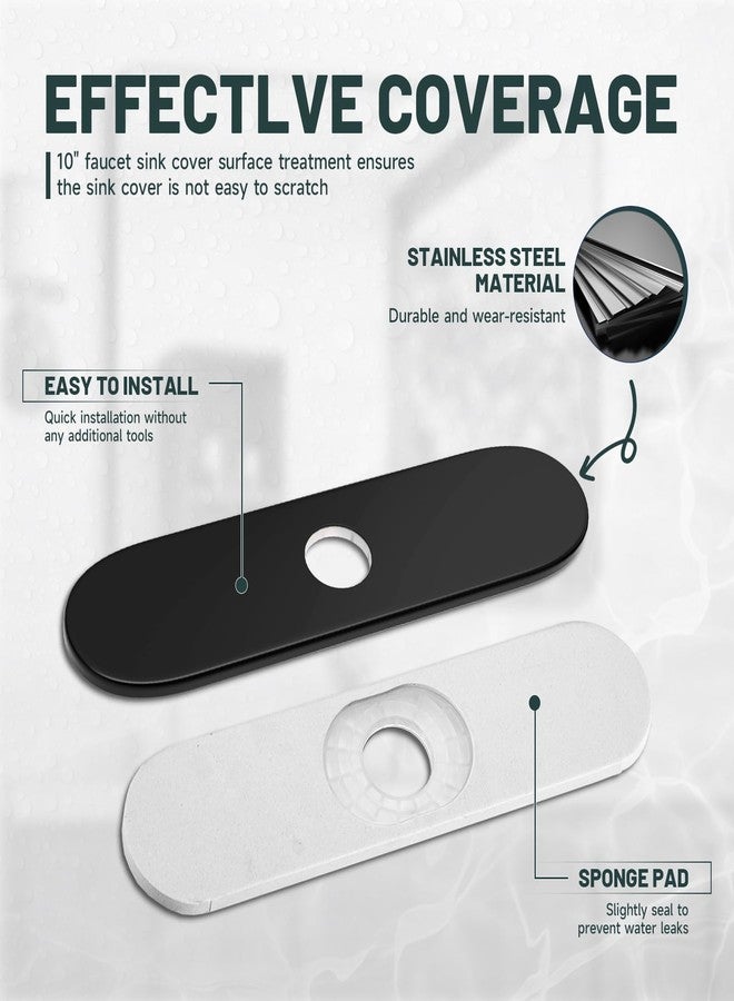 Green Spring Greenspring Matte Black Sink Hole Cover Escutcheon Round 10" Bathroom or Kitchen Sink Faucet 1 or 3 Hole Deck Plate - Image 3