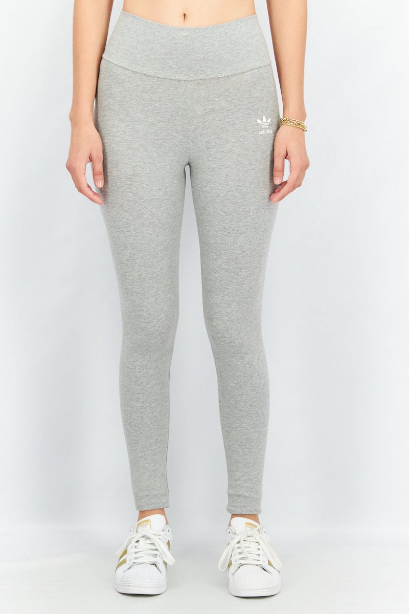 adidas Originals Women Tight Fit High Rise Essential Training Tights, Grey - Image 1